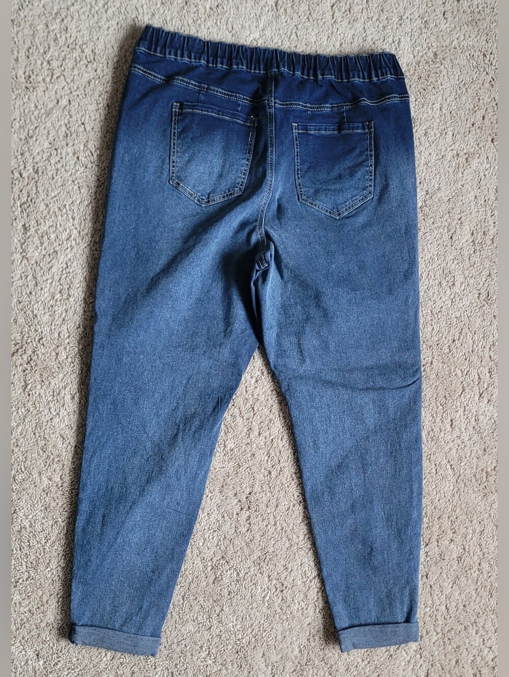 Bloomchic pull-on ombre ankle cuffed jeans, elastic waistband, size 16 - Picture 6 of 7